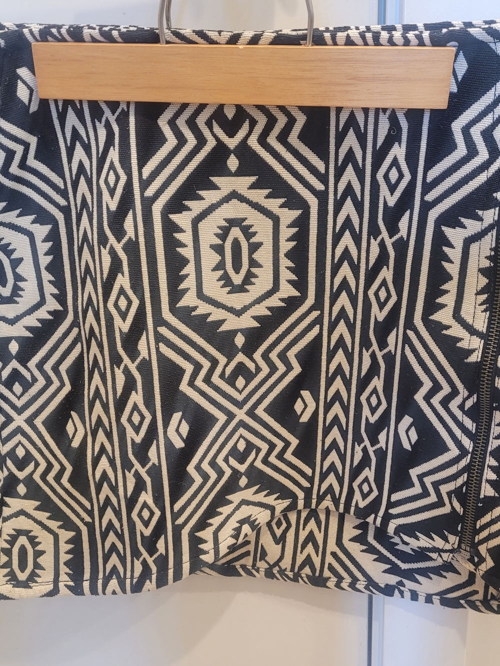 MINKPINK Black and Cream Geometric Jacquard Skirt